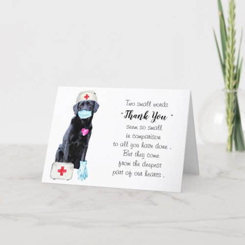 Personalized Cute Medical Doctor Nurse Thank You Card