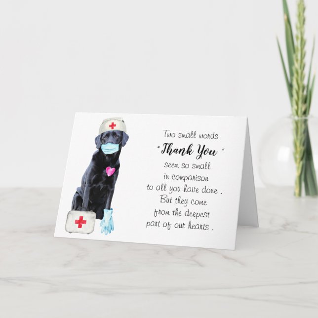 Personalized Cute Medical Doctor Nurse Thank You Card (Front)