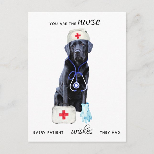 Personalized Cute Medical Nursing Dog Nurse Week Holiday Postcard (Front)