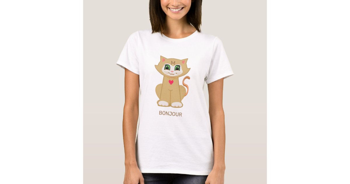 Personalized Cute Melin Kitty Cat T-Shirt | Zazzle