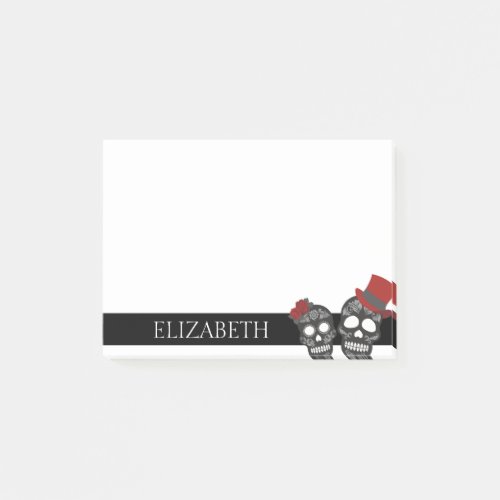 Personalized Cute Mexican Sugar Skull Halloween Post_it Notes