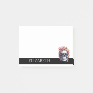 Personalized Cute Mexican Sugar Skull Halloween Post-it Notes