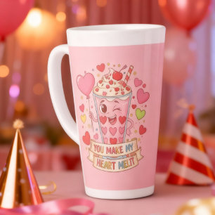 Personalized Cute Milkshake Valentine Latte Mug