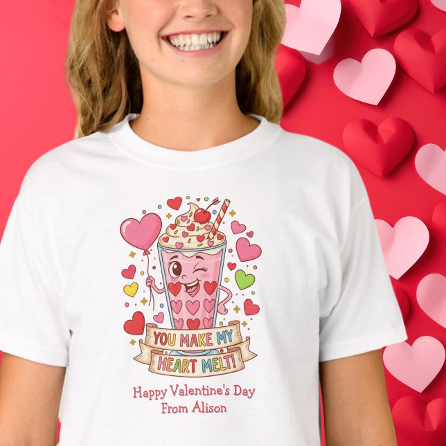Personalized Cute Milkshake Valentine T-Shirt (Creator Uploaded)