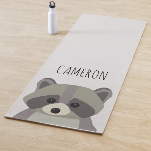 Personalized Cute Modern illustration raccoon  Yoga Mat