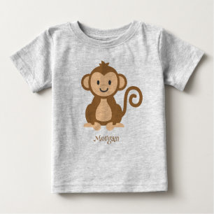 Personalized Cute Monkey Baby T-Shirt