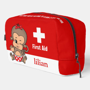 Personalized Cute Monkey First Aid Kit Bag