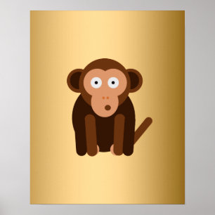 Personalized cute monkey poster