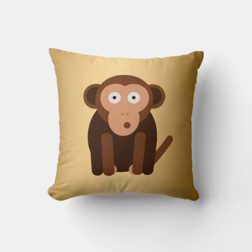 Personalized cute monkey throw pillow