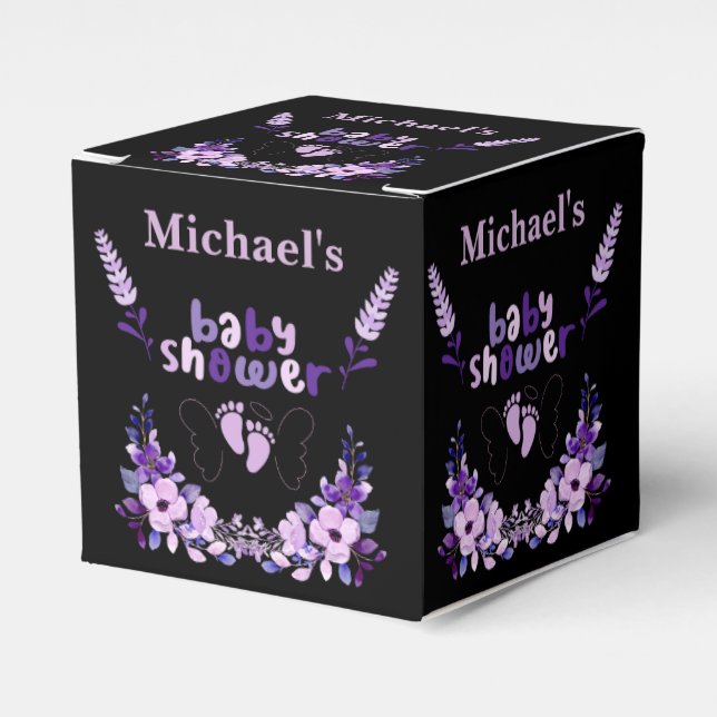 Personalized Cute Monogram Baby Shower          Favor Boxes (Front Side)