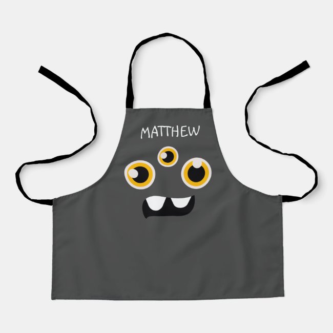 Personalized Cute Monster All-Over Print Apron