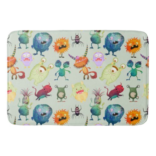 Personalized Cute Monster Design for Boys  Table L Bath Mat