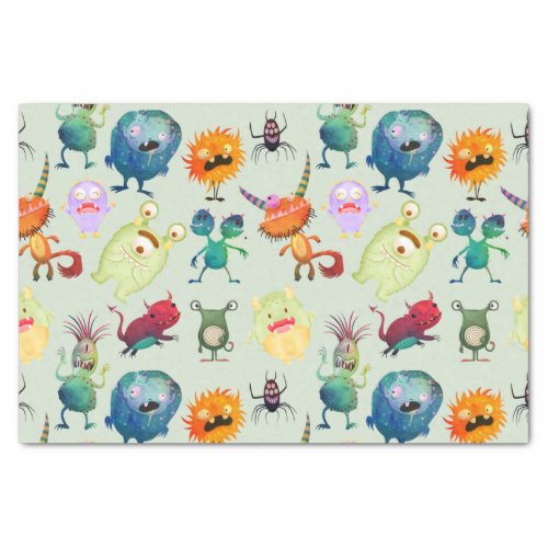 Personalized Cute Monster Design for Boys  Tissue Paper