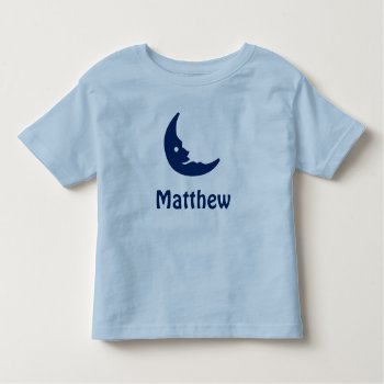 Personalized Cute Moon Toddler T-shirt by MarysTypoArt at Zazzle