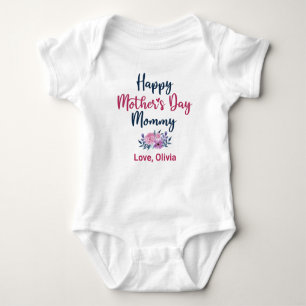 Personalized Cute Mother's Day with Baby Name Baby Bodysuit