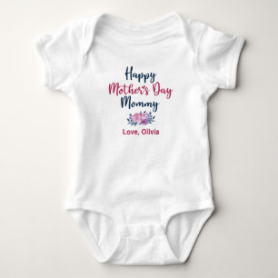 Personalized Cute Mother's Day with Baby Name Bodysuit