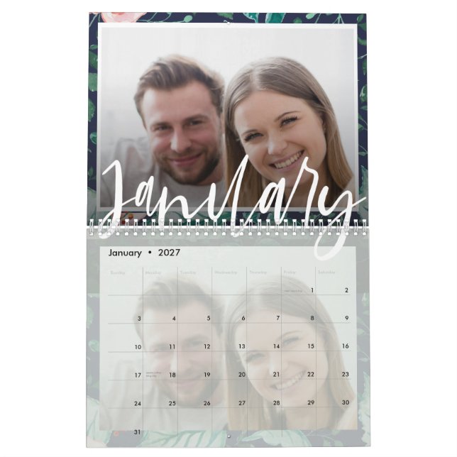 Personalized Cute Multi Family Photos Year 20XX Calendar (Jan 2027)