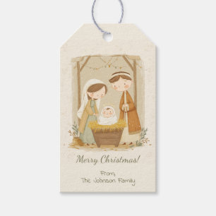 Personalized Cute Nativity Christmas Gift Tags