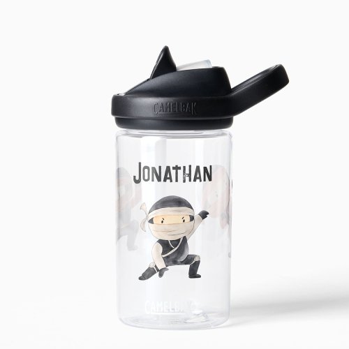 Personalized Cute Ninja Kids  Custom Name  Water Bottle