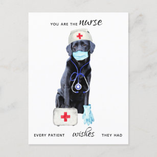 Personalized Cute Nursing Dog Nurse Week Holiday Postcard
