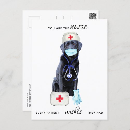 Personalized Cute Nursing Dog Nurses Day Holiday Postcard