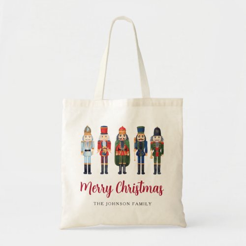 Personalized Cute Nutcracker Merry Christmas Tote Bag
