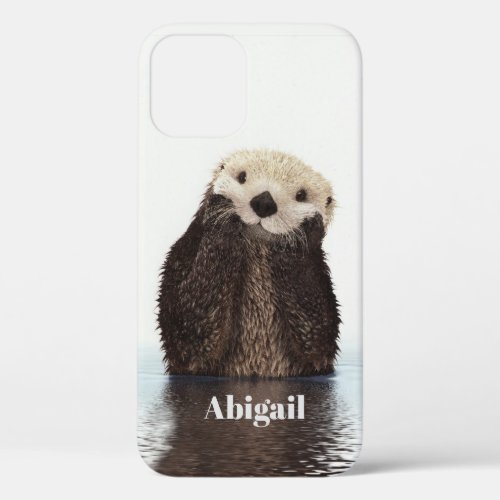 Personalized Cute Otter Drawing iPhone 12 Case