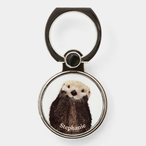 Personalized Cute Otter Girly Phone Ring Stand