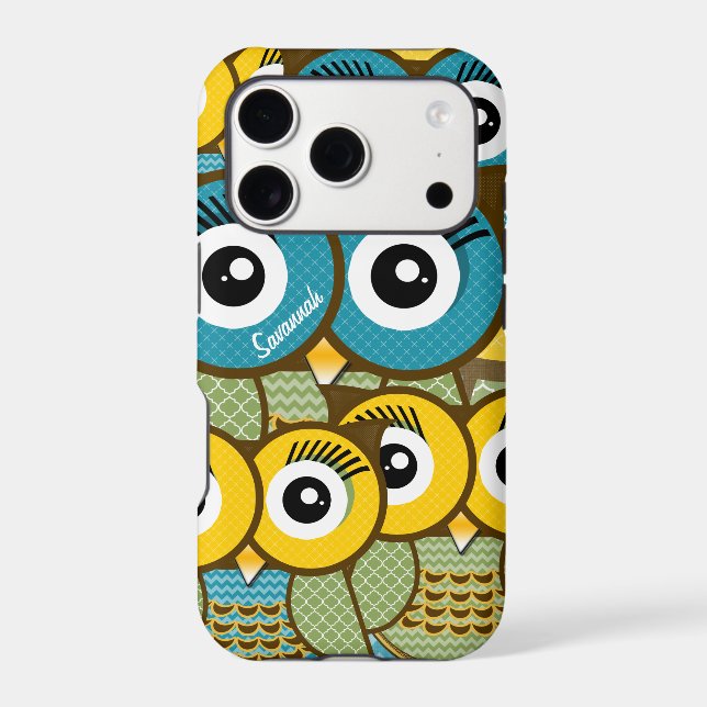 Personalized Cute Owl Art Case-Mate iPhone Case (Back)