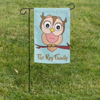 Personalized Cute Owl garden yard flag