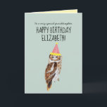 Personalized Cute Owl Granddaughter Birthday Card<br><div class="desc">Cute owl illustration birthday card. Customizable!</div>