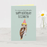 Personalized Cute Owl Granddaughter Birthday
