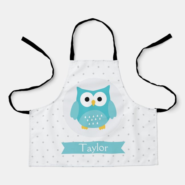 Personalized Cute Owl Kids Apron