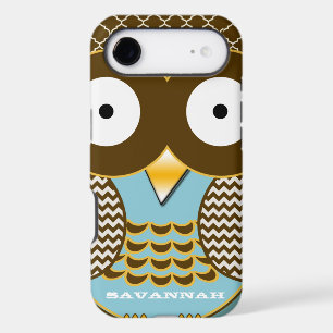 Personalized Cute Owl Moorish Tile and Zig Zag iPhone 17 Air Case