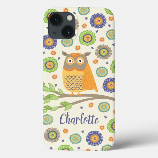 Personalized Cute Owl Pattern Case-Mate iPhone Case (Back)