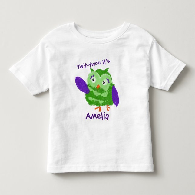 Personalized Cute owl Toddler T-shirt (Front)