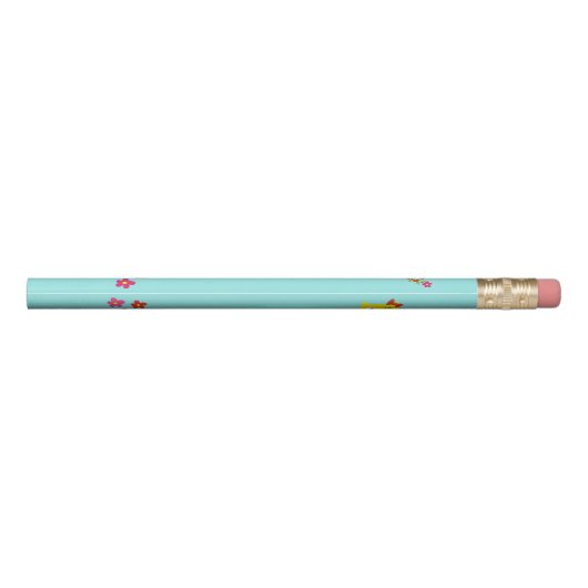 Personalized Cute Owl Yellow Pink Illustration Pencil (Back)