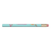 Personalized Cute Owl Yellow Pink Illustration Pencil (Rotated 90)