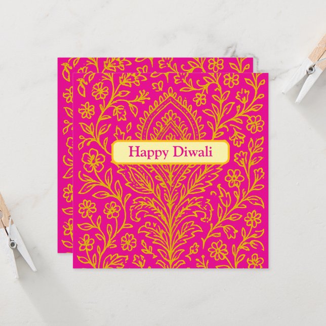 Personalized Cute Paisley Floral Print Notebook Invitation (Front/Back In Situ)