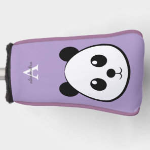 Personalized  Cute Panda Bear with Custom Monogram Golf Head Cover