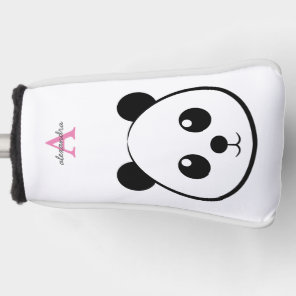 Personalized  Cute Panda Bear with Custom Monogram Golf Head Cover