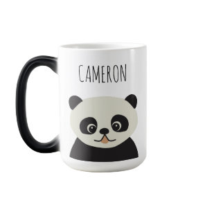 Personalized Cute panda cartoon black and white Color Morph Mug