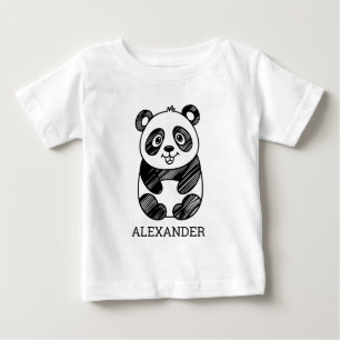 Personalized Cute panda doodle, gifts for kids Baby T-Shirt