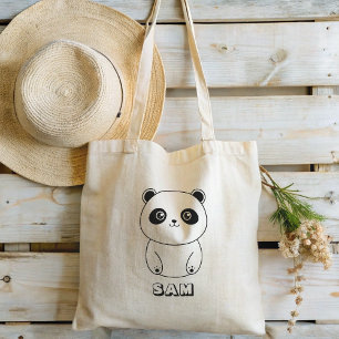 Personalized Cute Panda face Grocery Bag