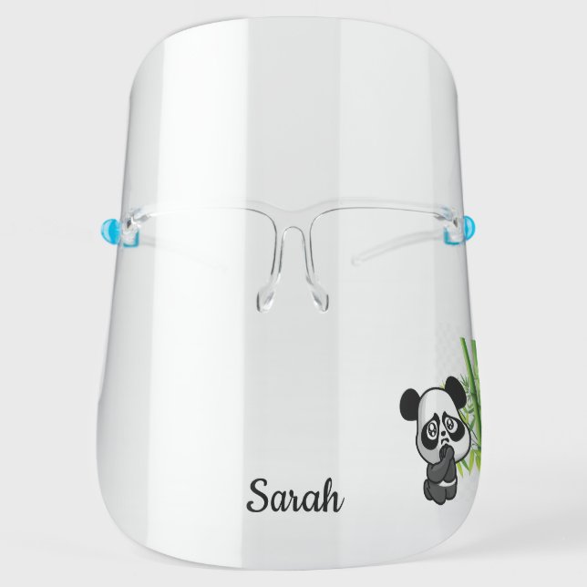 Personalized cute panda face shield (Front)