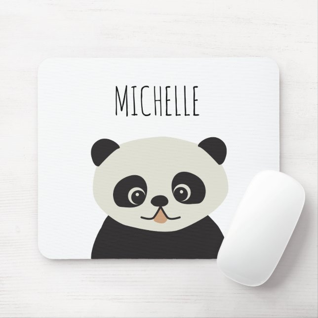 Personalized Cute Panda Illustration Mouse Pad (With Mouse)