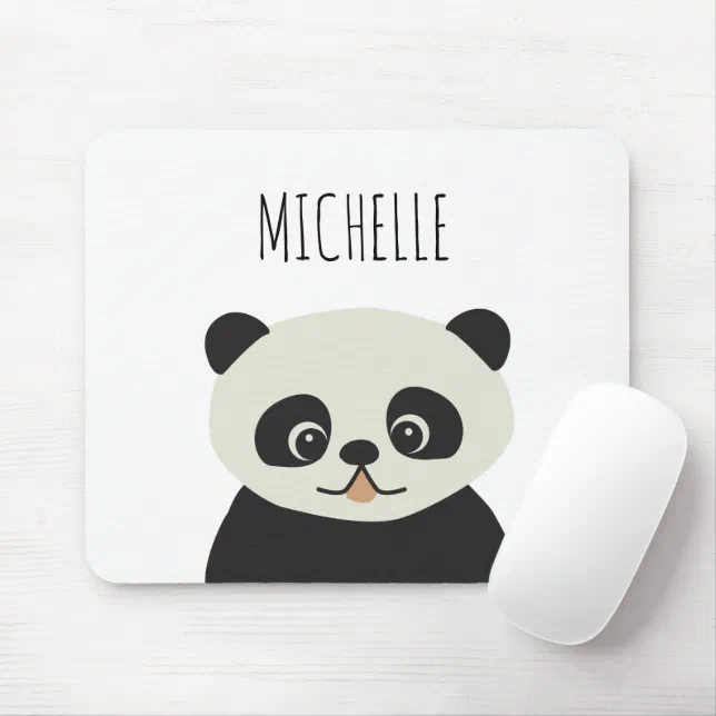 Personalized Cute Panda Illustration Mouse Pad | Zazzle