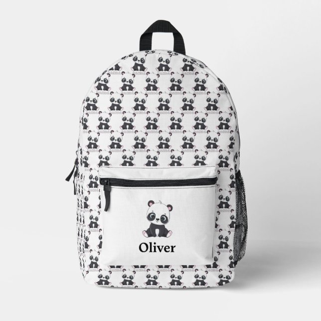 Personalized Cute Panda Pattern Printed Backpack (Front)