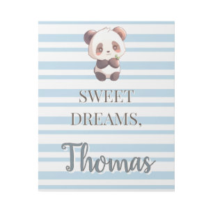Personalized Cute Panda Sweet Dreams Gallery Wrap