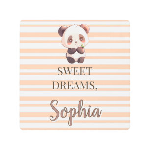 Personalized Cute Panda Sweet Dreams Metal Print